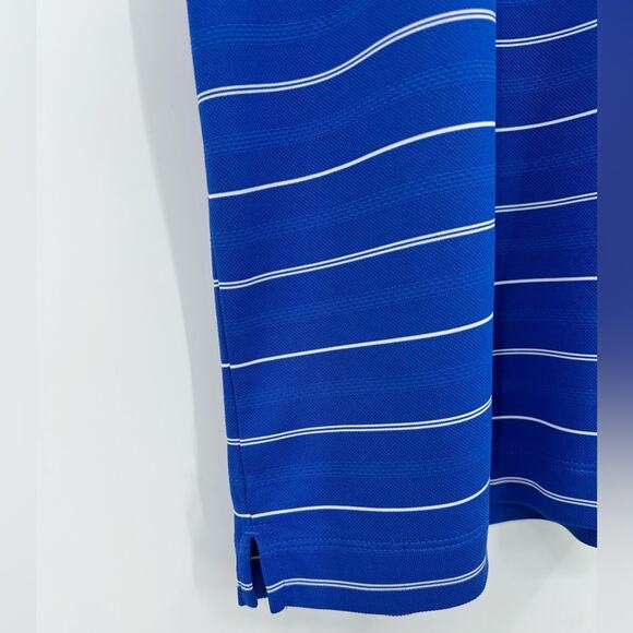 Nike Golf Polo Shirt Striped Dri-Fit Short Sleeve Button Blue White Men Medium - Picture 11 of 13